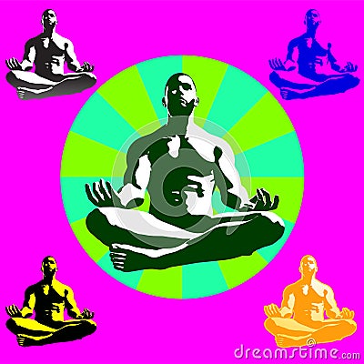 Meditation Logo Stock Photo