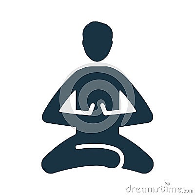 Meditation, relax, yoga vector icon Vector Illustration