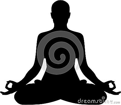 Meditation relaxation silhouette Vector Illustration
