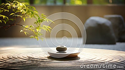 meditation rock garden zen buddhism Stock Photo