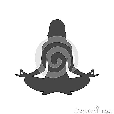 Meditation silhouette icon, simple vector icon Vector Illustration