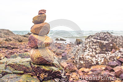 Meditation the stacked sort stones. Stock Photo