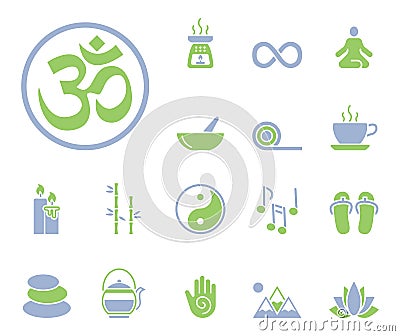 Meditation & Yoga - Iconset - Icons Stock Photo