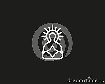 Meditation yoga linear logo design. Zen balance vector logotype. Creative harmony relax symbol. Vector Illustration