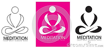 Meditation Yoga logo Stock Photo