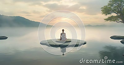 Meditative state of mind concept. Ai generative Stock Photo