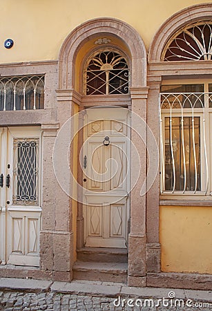 Mediterranean Authentic Houses, Doors, Windows Stock Photo