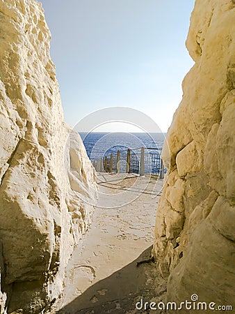 Mediterranean coast in Israel Stock Photo