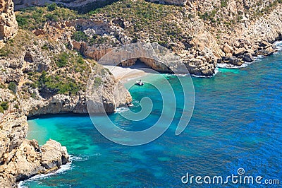 Mediterranean coast in summertime Stock Photo