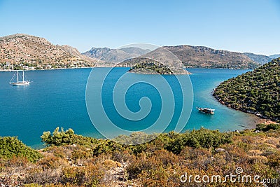 Mediterranean coastline near Bozburun village of Marmaris resort town in Turkey Stock Photo