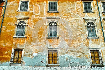 Mediterranean colors building facade Stock Photo