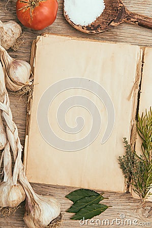 Mediterranean cookbook Stock Photo