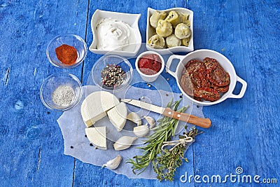 Mediterranean cuisine ingredients Stock Photo