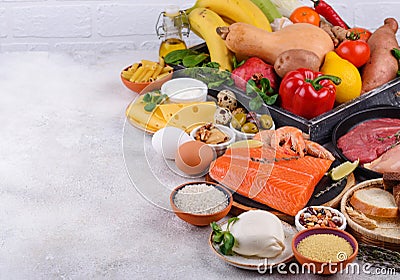 Mediterranean diet. Healthy balanced food Stock Photo