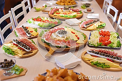 Montenegrin fresh appetizers food Stock Photo