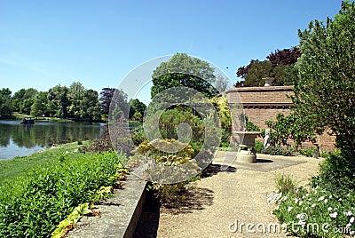 Mediterranean garden terrace at The Culpeper Garden of Leeds castle in Maidstone, Kent, England Stock Photo