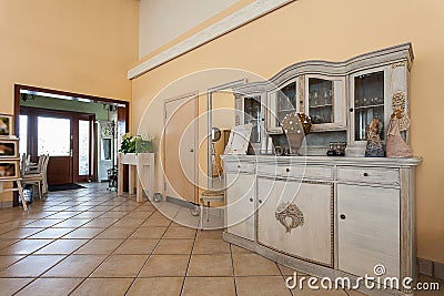 Mediterranean interior - hall with wardrobe Stock Photo