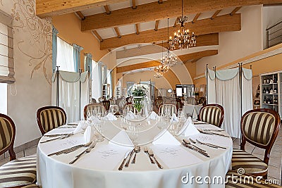 Mediterranean interior - reception table Stock Photo