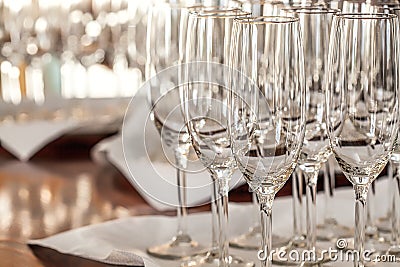 Mediterranean interior - wine glasses Stock Photo