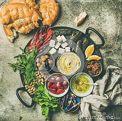 Mediterranean meze starter platter Stock Photo