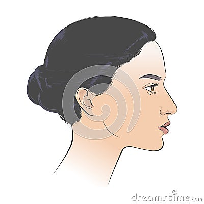 Middle Eastern arabian woman. Vector line sketch illustration. Vector Illustration