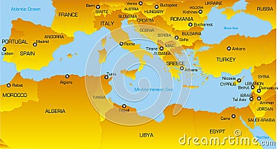 Mediterranean region Vector Illustration