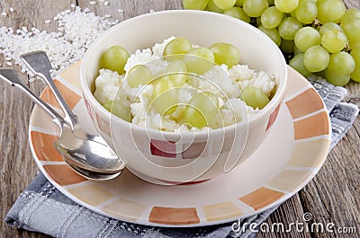 Mediterranean rice pudding with grape Stock Photo