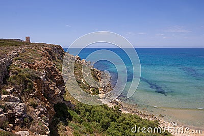 Mediterranean rocky seashore Stock Photo