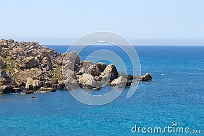 Mediterranean rocky seashore Stock Photo