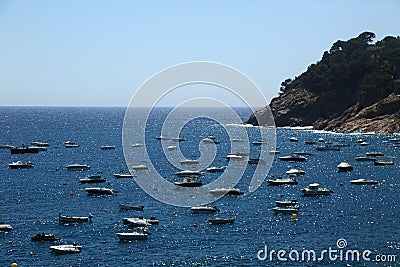 mediterranean sea lansdcape with boats Stock Photo