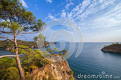 Mediterranean Sea nature turquoise landscape. Turkey, Fethiye Stock Photo