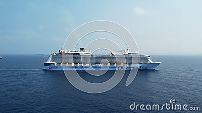 Mediterranean Sea - September 3, 2022: Royal Caribbean Odyssey of the Seas cruising at open sea. Editorial Stock Photo