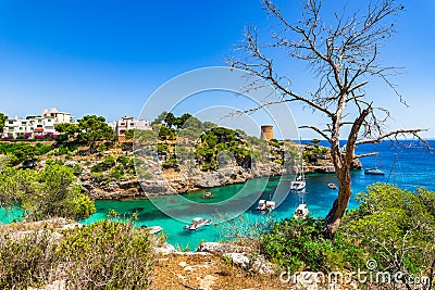 Mediterranean Sea Spain Majorca bay of Cala Pi Stock Photo