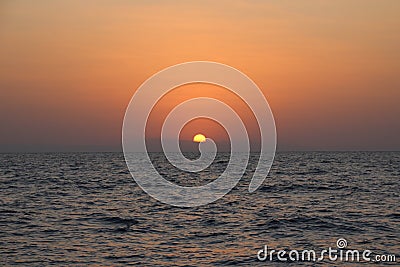 The Mediterranean Sea.sunrise over the sea.calm,Clouds Stock Photo