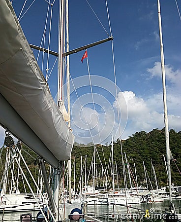 Mediterranean sea yacht travel marina sail sailing outdoor activities Stock Photo