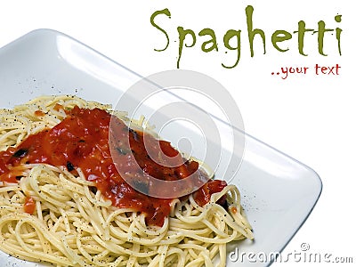 Mediterranean spaghetti Stock Photo