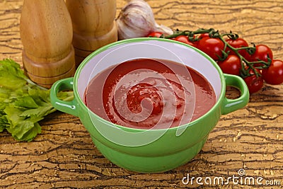 Mediterranean Tomato soup Stock Photo