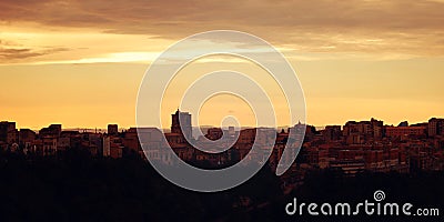 Mediterranean town. Late evening in Enna. Stock Photo