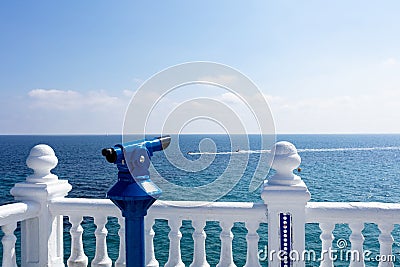 Mediterranean view from balcony Stock Photo