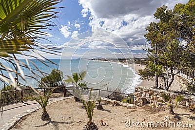 Mediterranean view from lookout in Roda de Bera,Costa Dorada, Stock Photo