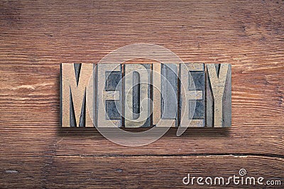 Medley word wood Stock Photo