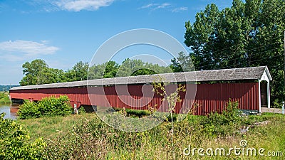 Medora Covered Bridge, Jackson County, Indiana Stock Photo