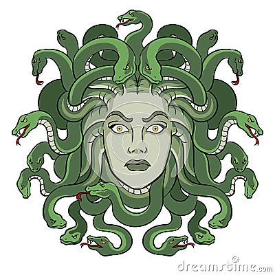 Medusa greek myth creature pop art vector Vector Illustration