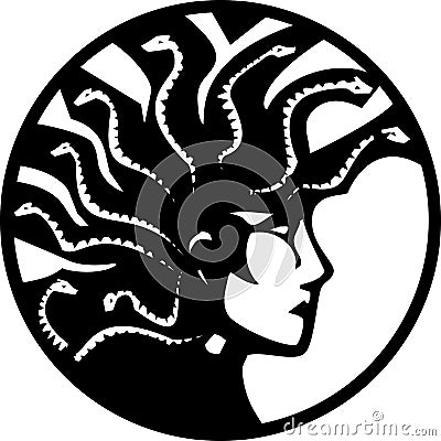 Medusa With Mohawk Vector Illustration