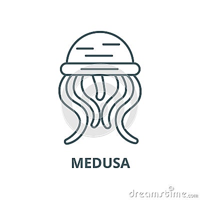 Medusa vector line icon, linear concept, outline sign, symbol Vector Illustration