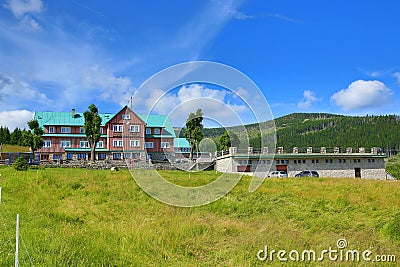 Medvedi Chalet, Giant Mountains (Czech: Krkonose), Riesengebirge, Czech, Polannd Stock Photo