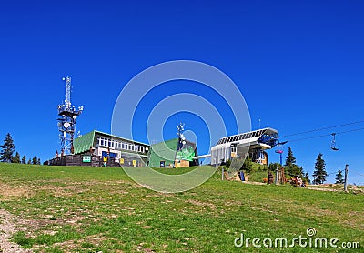 Medvedin ropeway in Giant Mountains Editorial Stock Photo