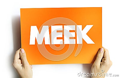 Meek text quote on card, concept background Stock Photo