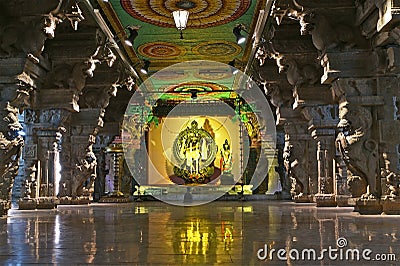 Meenakshi hindu temple in Madurai, Tamil Nadu Stock Photo