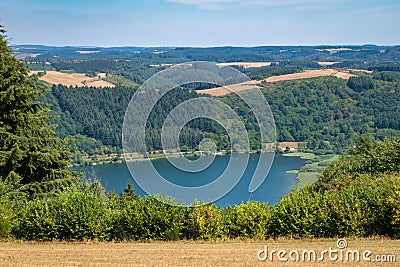Meerfeld Meerfelder Maar Eifel summer landscape in Germany Stock Photo